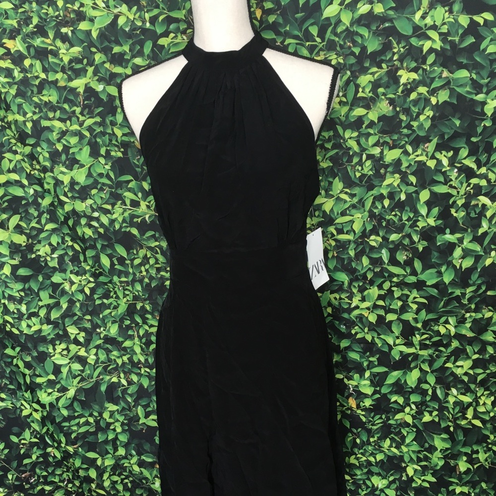 Zara | Midi Black Dress | Opened back | size L